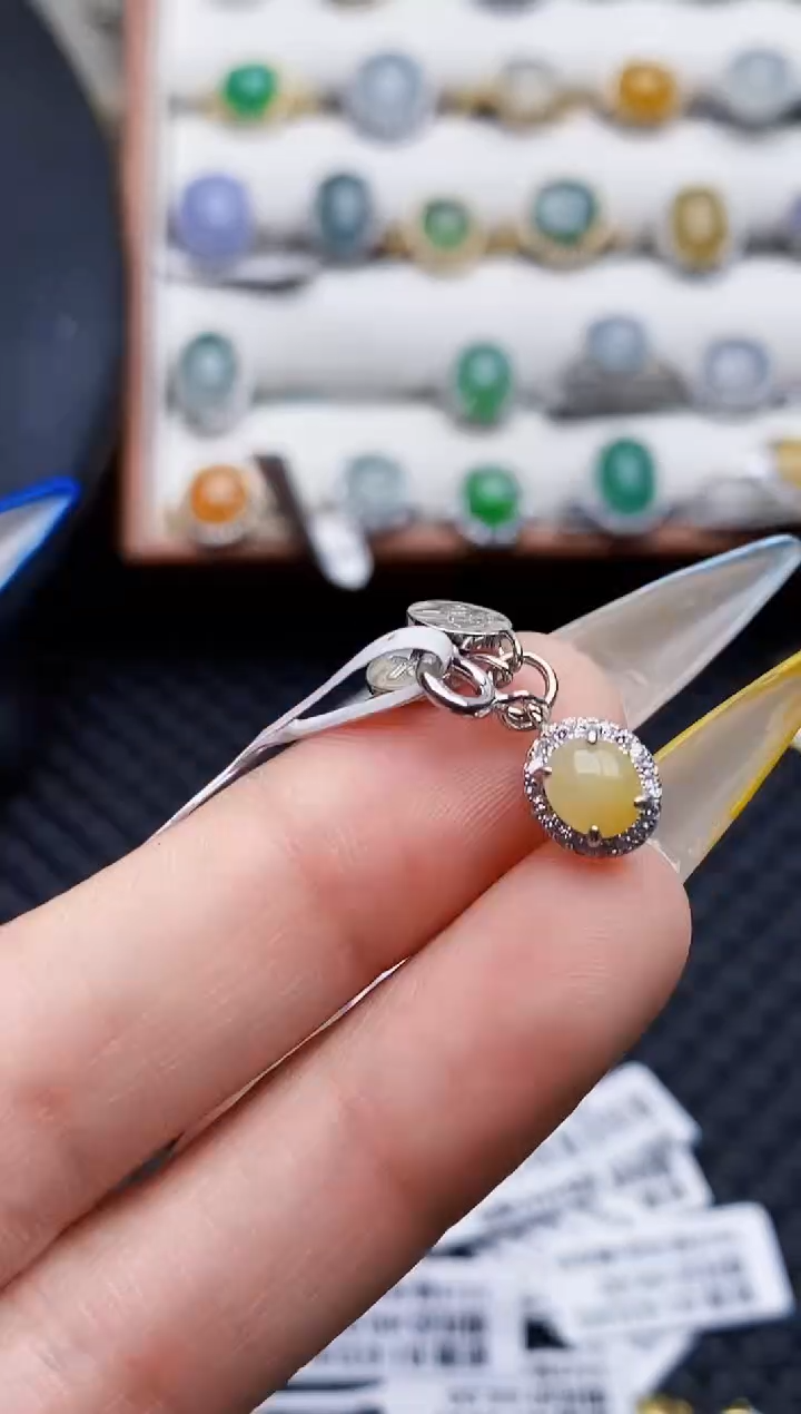 银S925镶嵌戒指翡翠3786