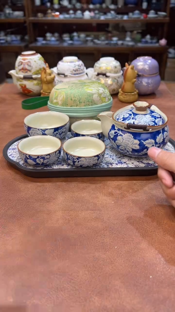 真的很便宜会开片的旅行茶具