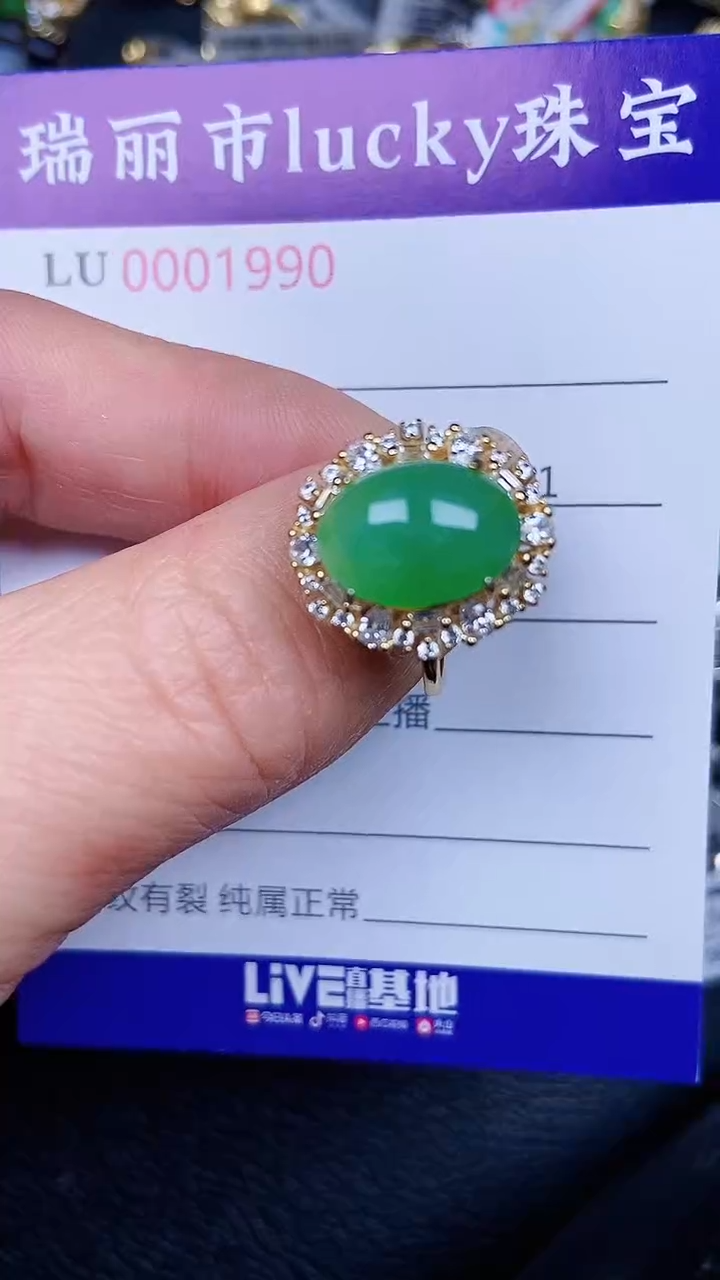 颈饰银S925镶嵌翡翠1990