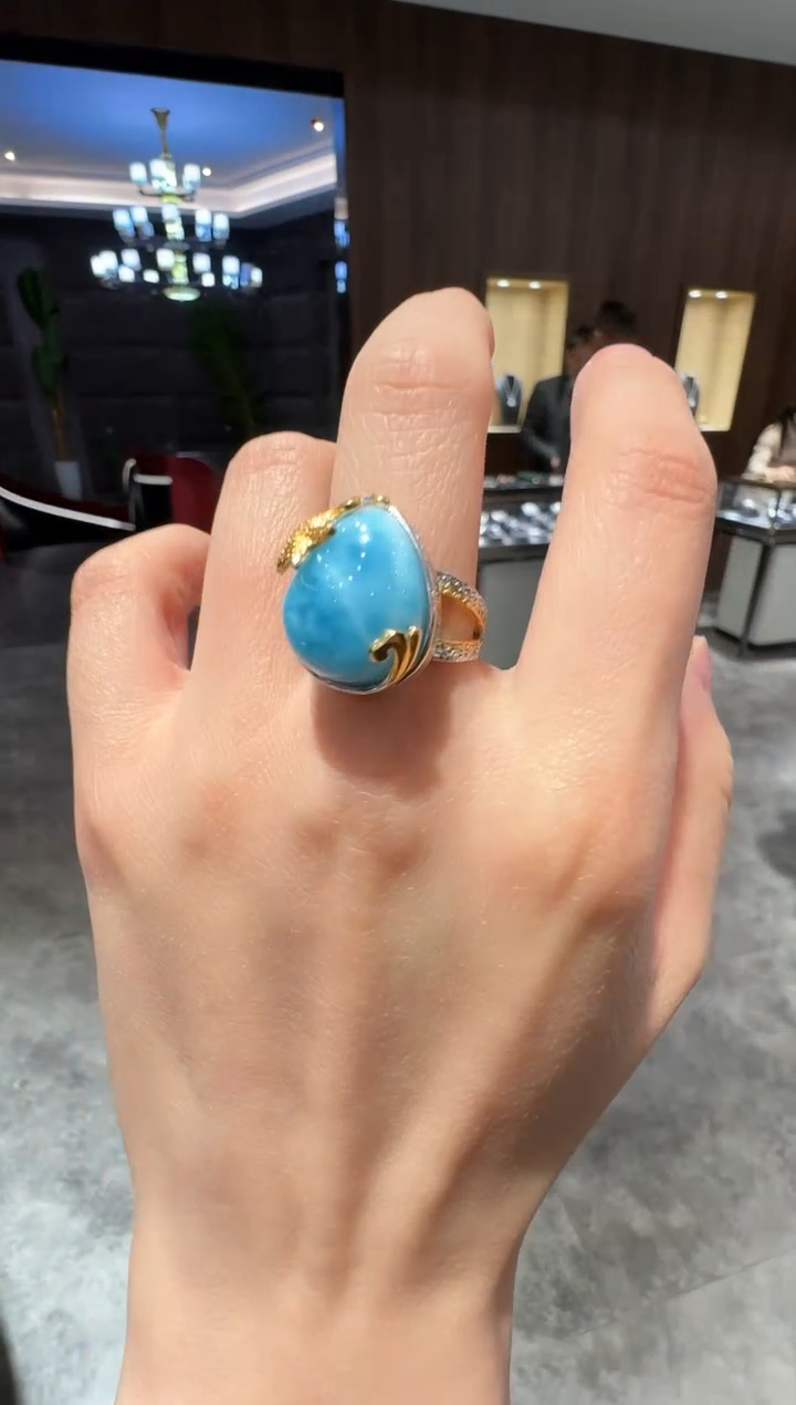 【闪购商品】针钠钙石戒指/指环银S925镶嵌1【】