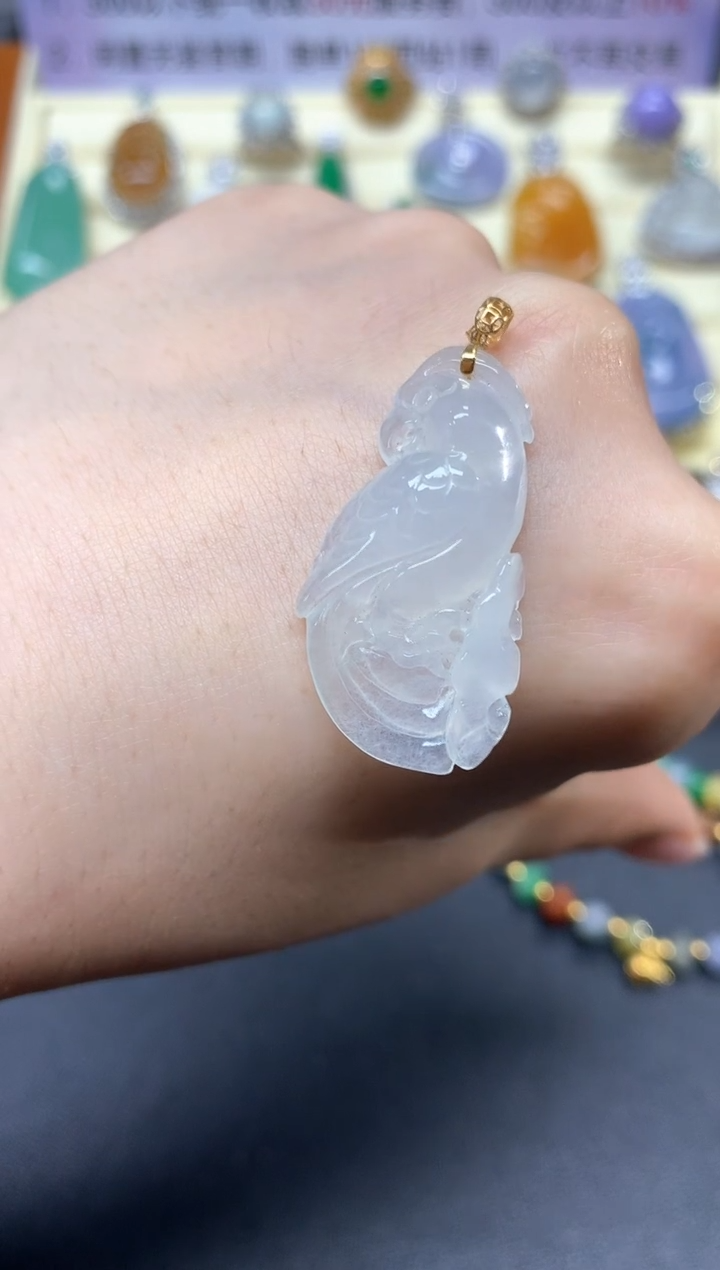 【闪购商品】翡翠吊坠(不含链)18K金镶嵌吊坠|450+45