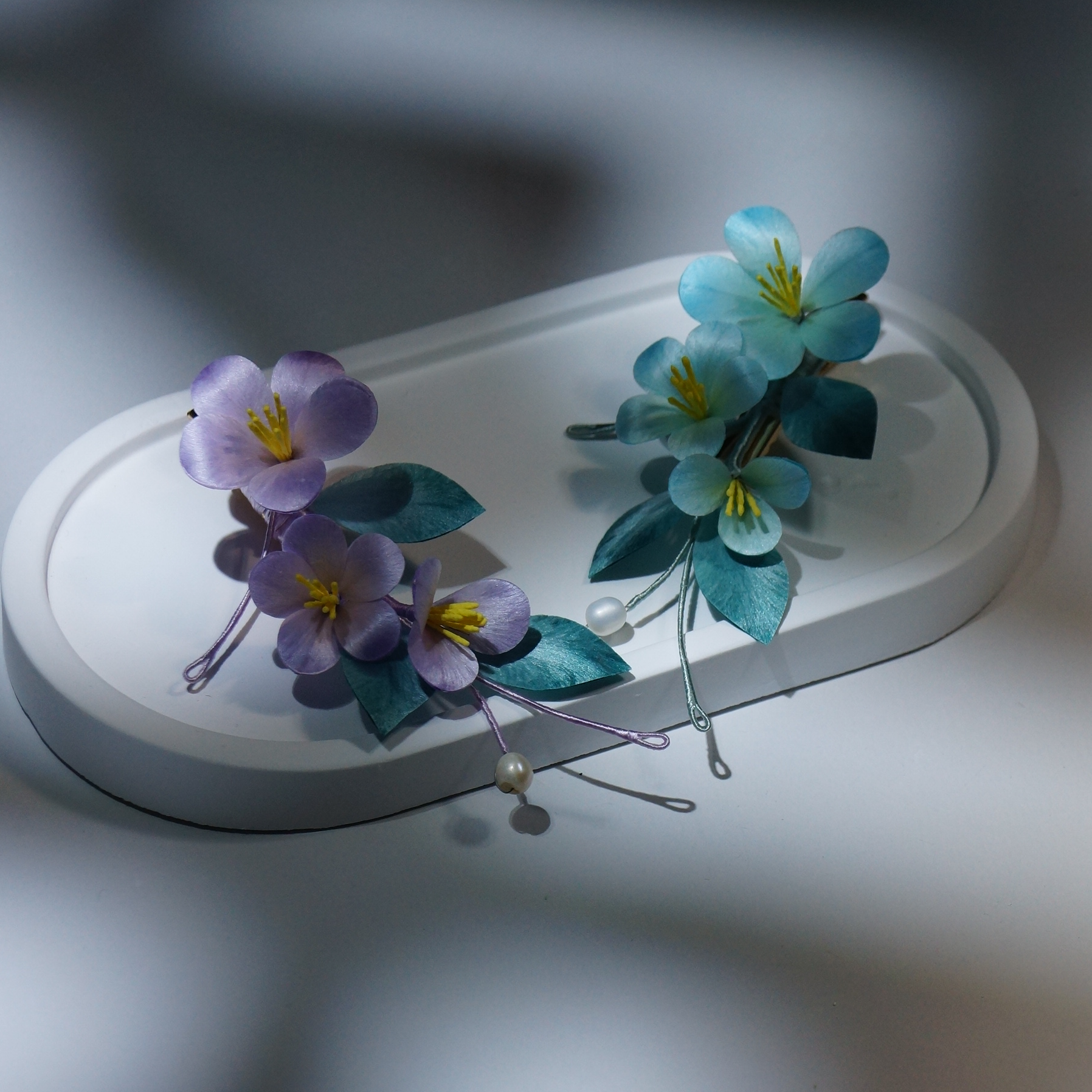 非遗手作绒花 小师妹【双色6a蚕丝线绒花发夹】绒花簪娘手作富贵