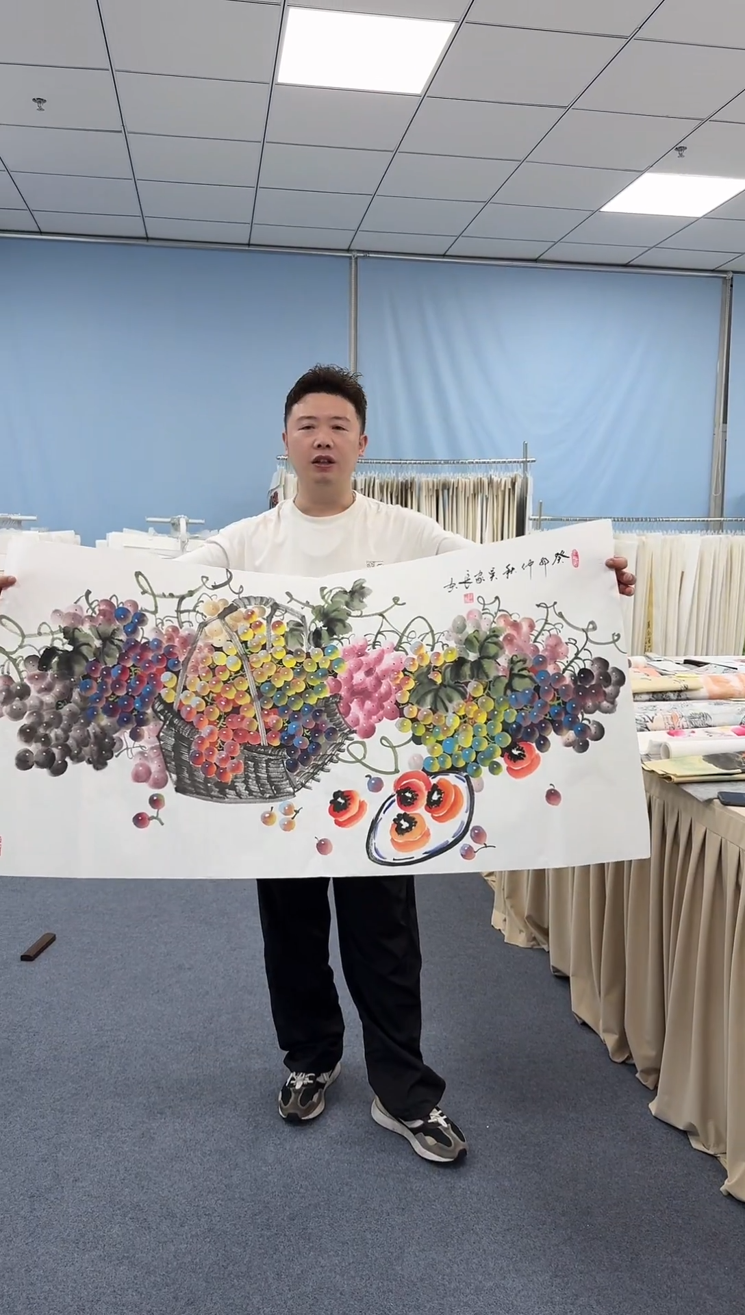 国画手绘作品葡萄大