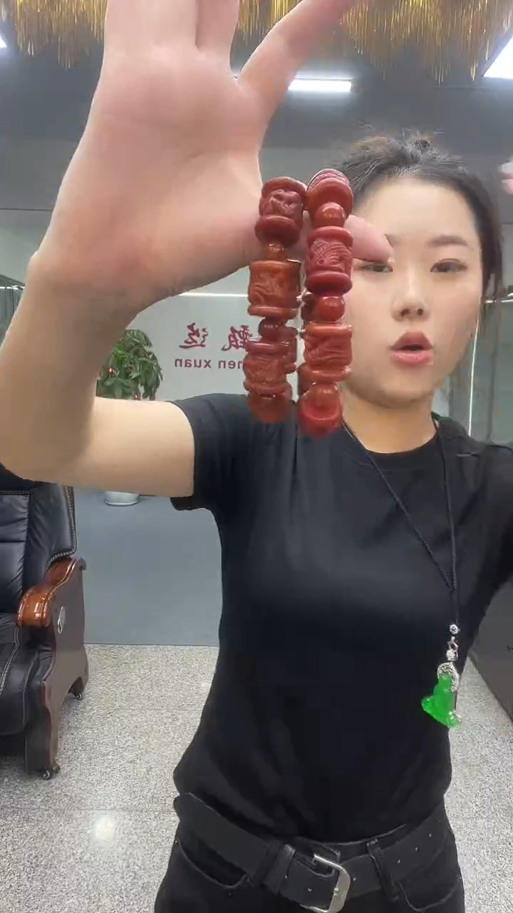 红沁龙柱手串多样性发货一件