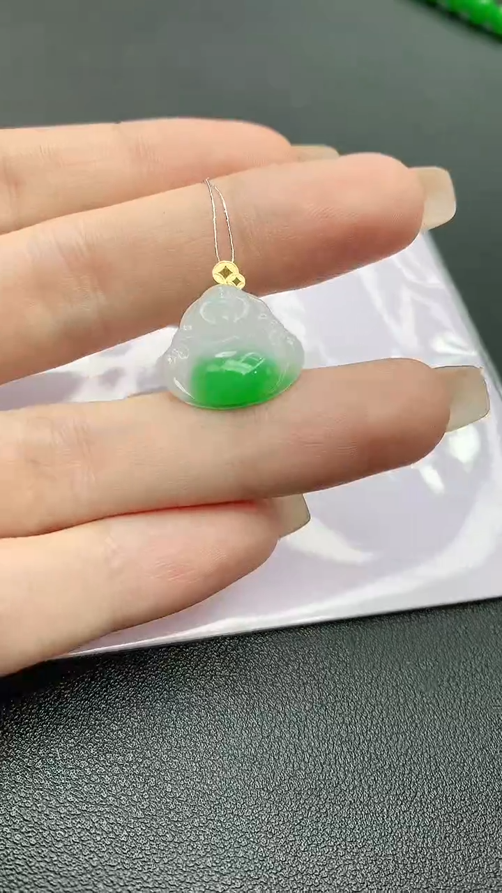 【闪购商品】翡翠颈饰18K金镶嵌赠礼盒证书 珍珍