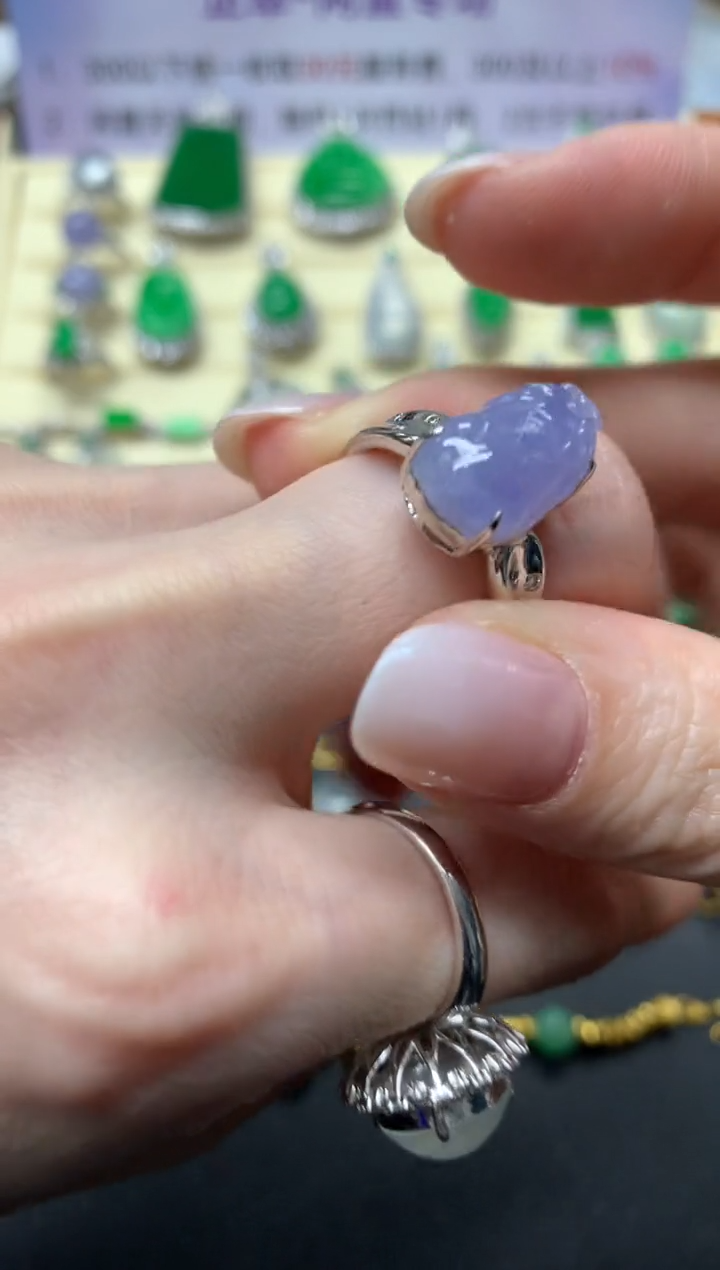 【闪购商品】翡翠戒指18K金镶嵌戒指|7800+780