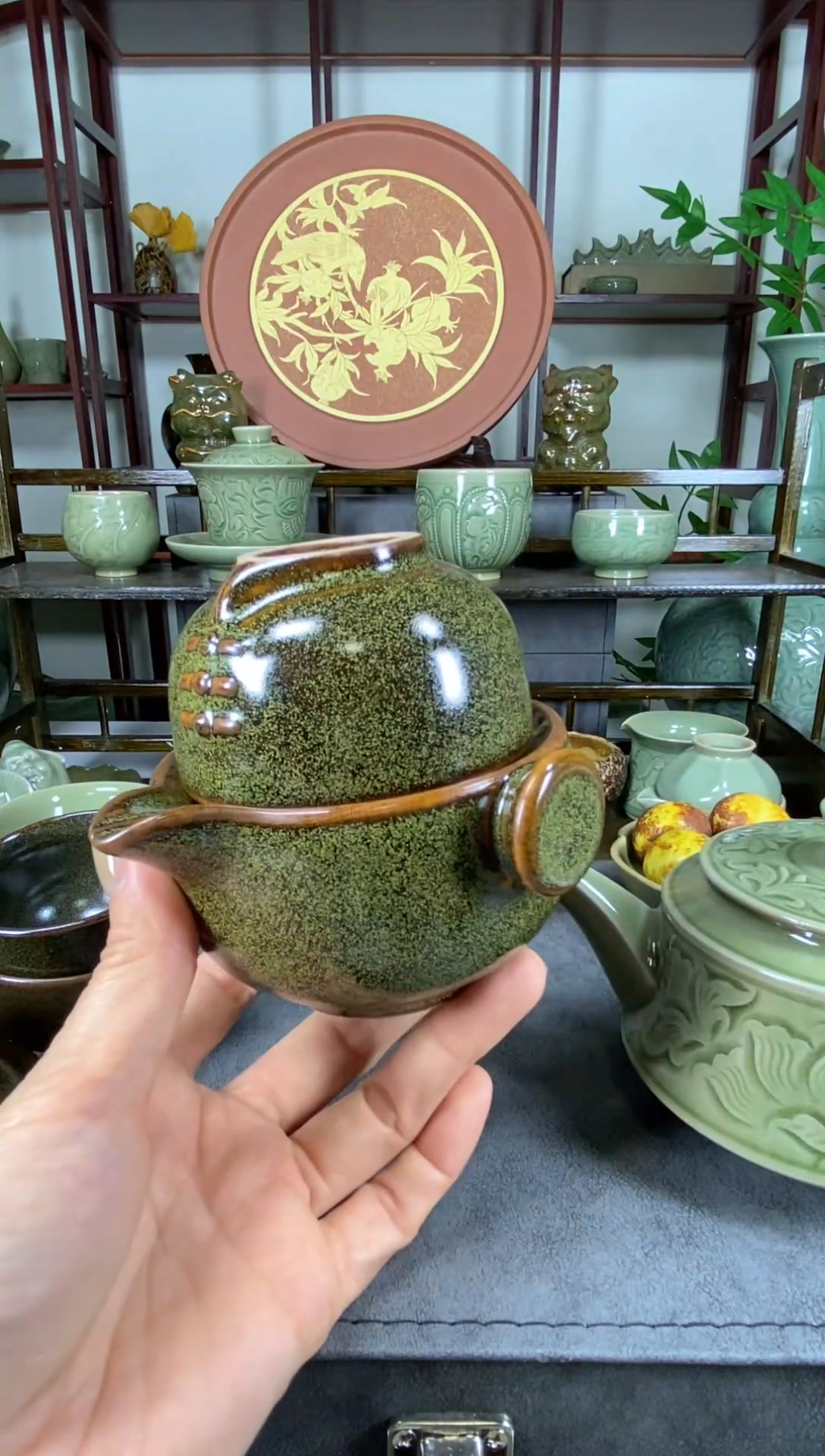 新品 茶叶末釉快客壶 礼盒装