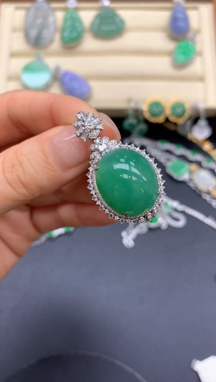 【闪购商品】翡翠颈饰18K金镶嵌616-中国好珍宝