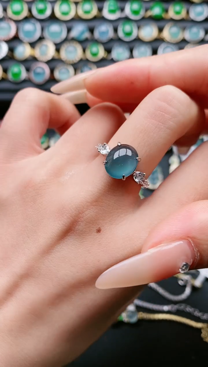 【闪购商品】翡翠戒指银S925镶嵌11111