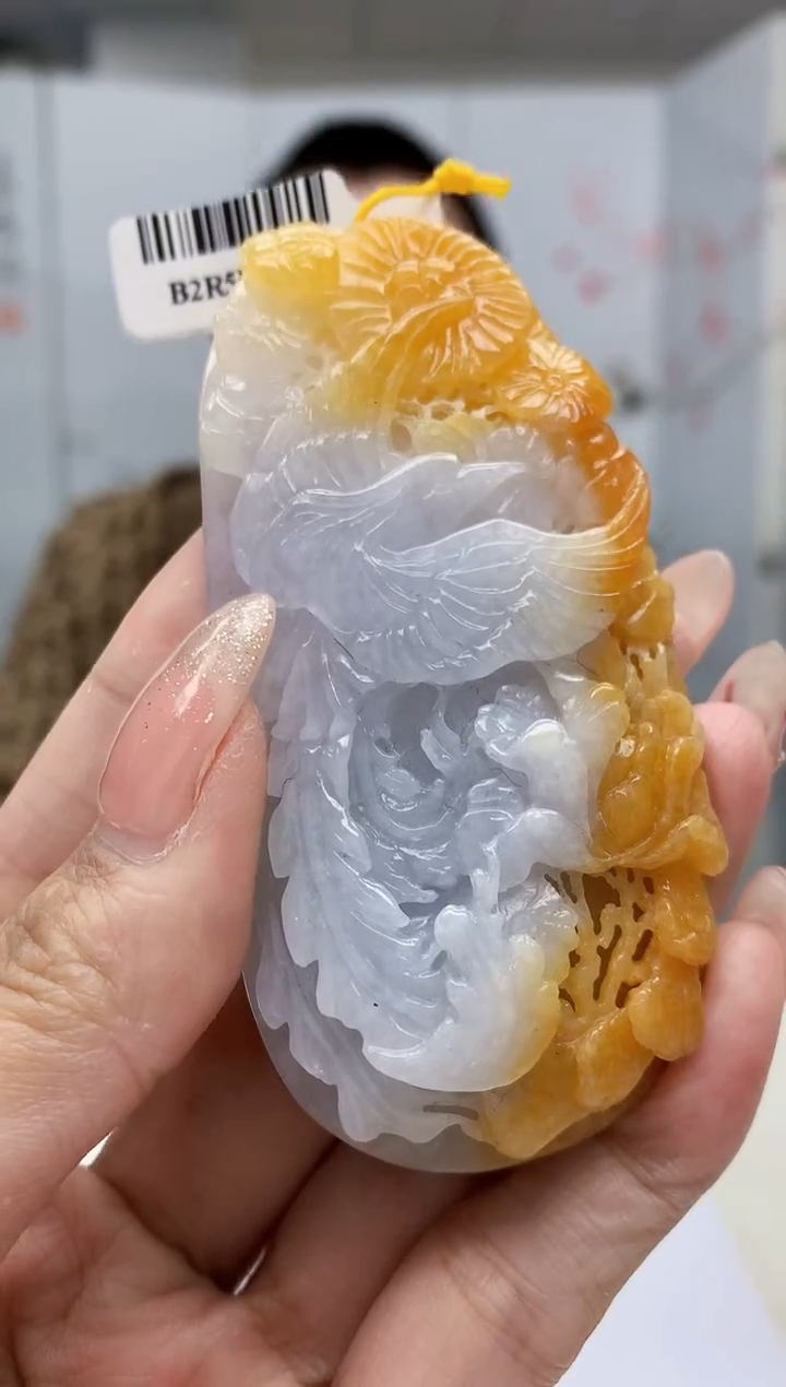 【闪购商品】定制翡翠未镶嵌4812MM-毛货挂件62