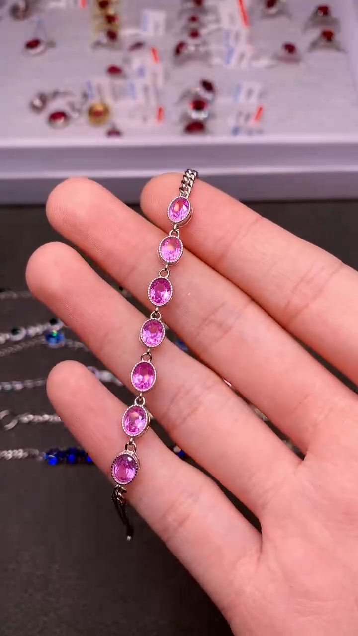 【闪购商品】碧玺手链银S925镶嵌....