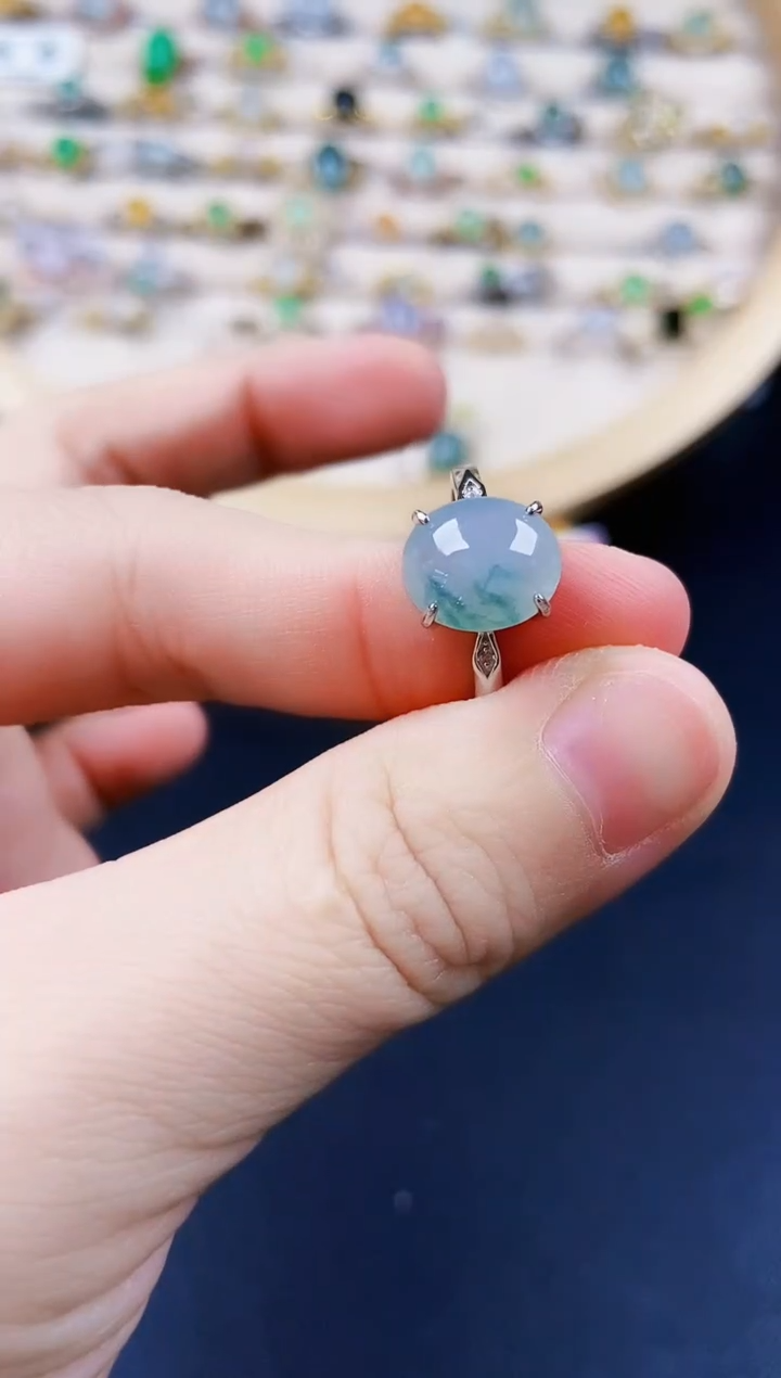 【闪购商品】翡翠戒指银S925镶嵌120120120