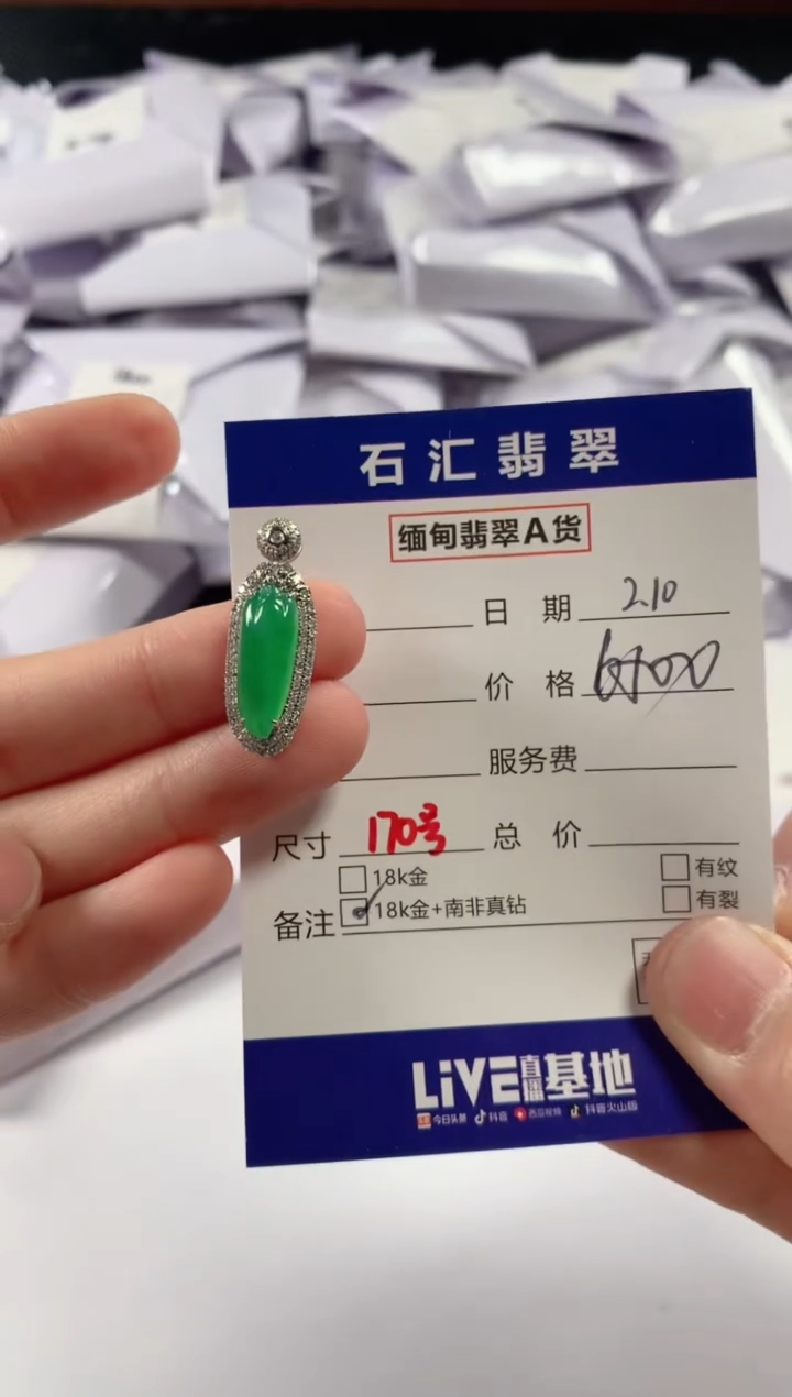 【闪购商品】翡翠颈饰18K金镶嵌11111111