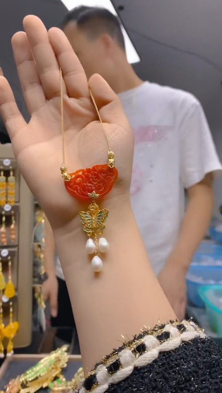 【闪购商品】翡翠耳饰合金153翡翠锁骨链