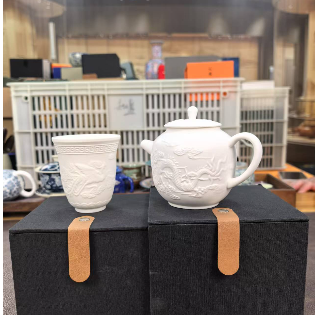 【闪购商品】素烧龙凤茶壶+素烧龙凤呈祥主人杯（无礼盒)
