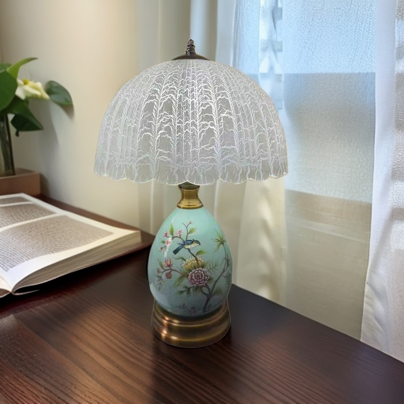 Milet美式复古欧式主卧床头灯卧室花鸟设计创意家居台灯小夜灯