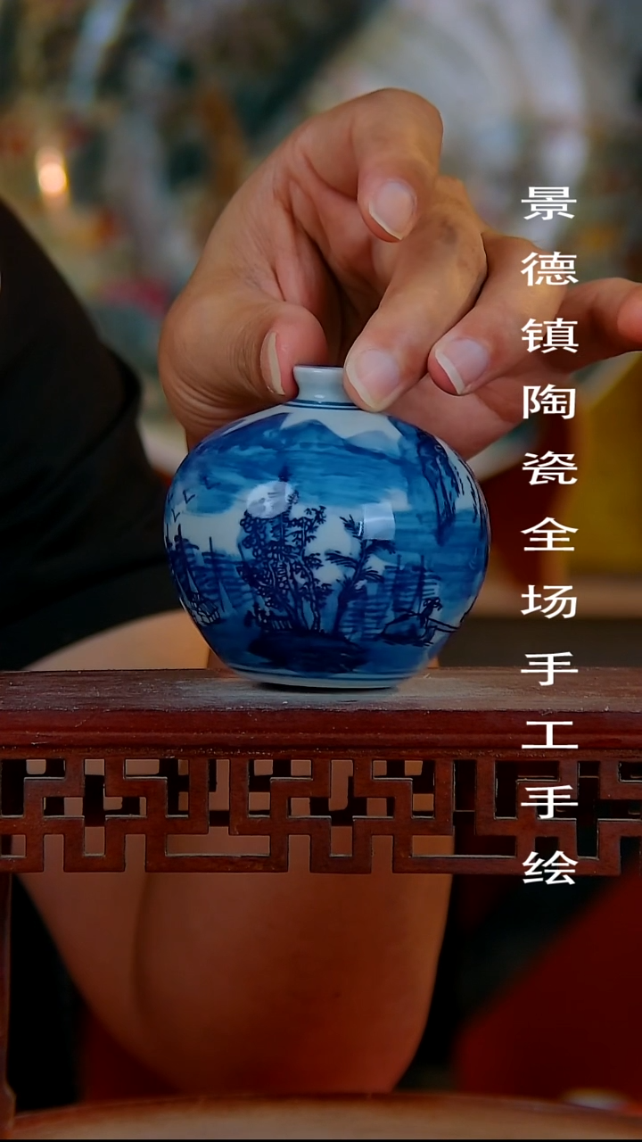 摆件手景德镇陶瓷 全场手工绘