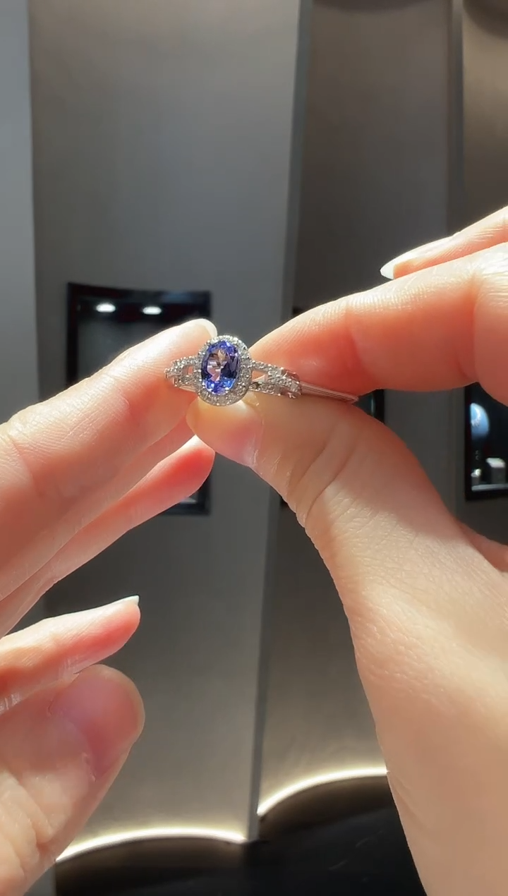 【闪购商品】坦桑石戒指银S925镶嵌26】