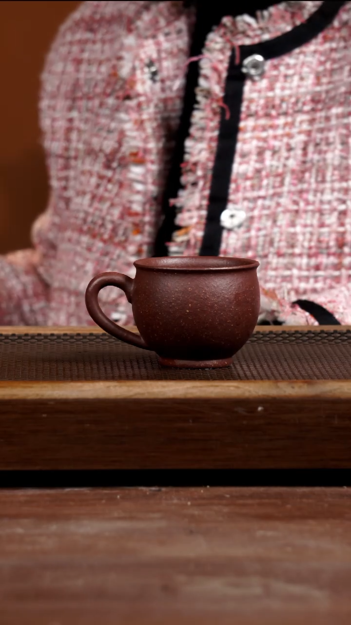 茶壶紫砂紫桃花把杯190CC