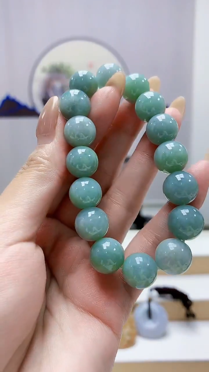 未镶嵌定制翡翠5028MM-毛货手串172