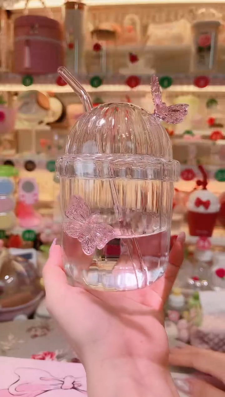 其他品质好发货快放心拍！蝶恋花吸管杯