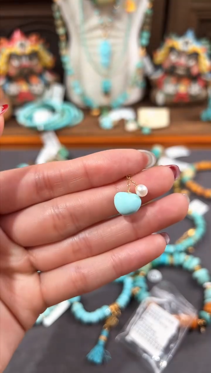 【闪购商品】绿松石提溜18K金镶嵌绿松石提溜