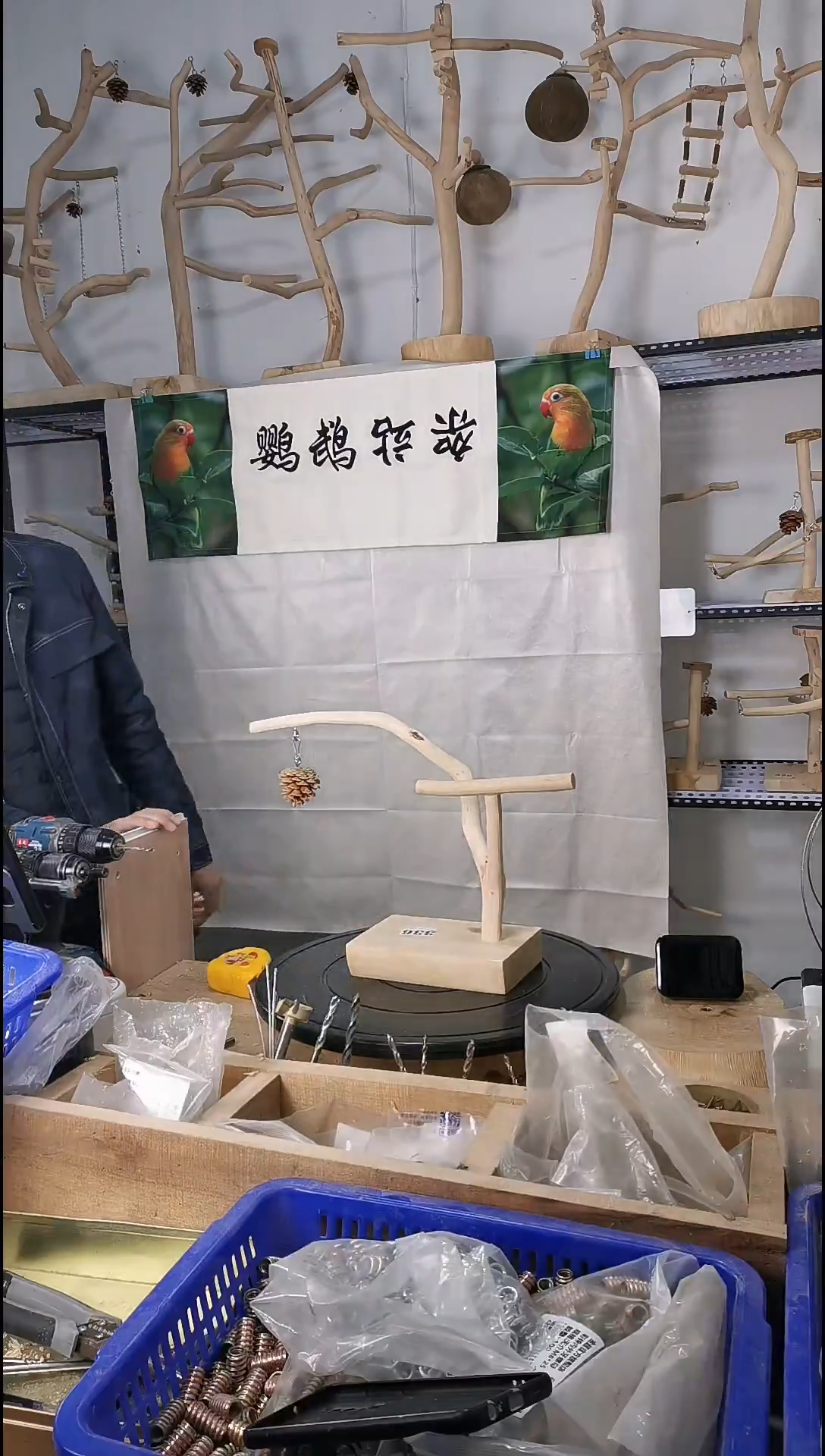 浅**初鹦鹉站枝站架编号336