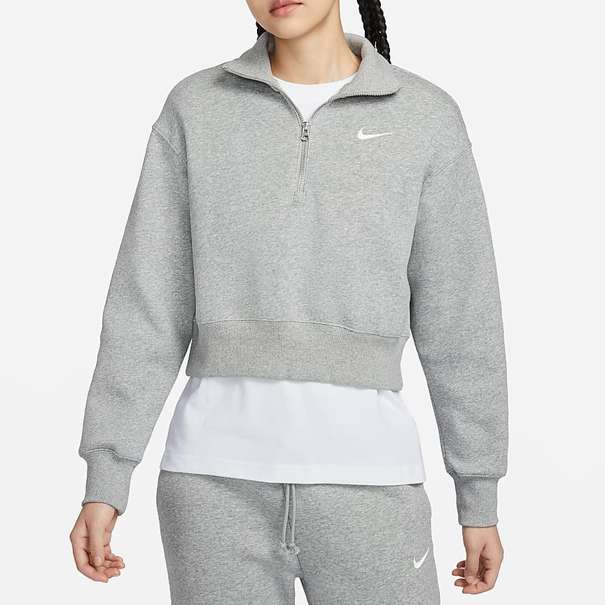 【滔搏联动】NIKE耐克女NSW PHNXCROP立领针织加绒套头衫DQ5768-063