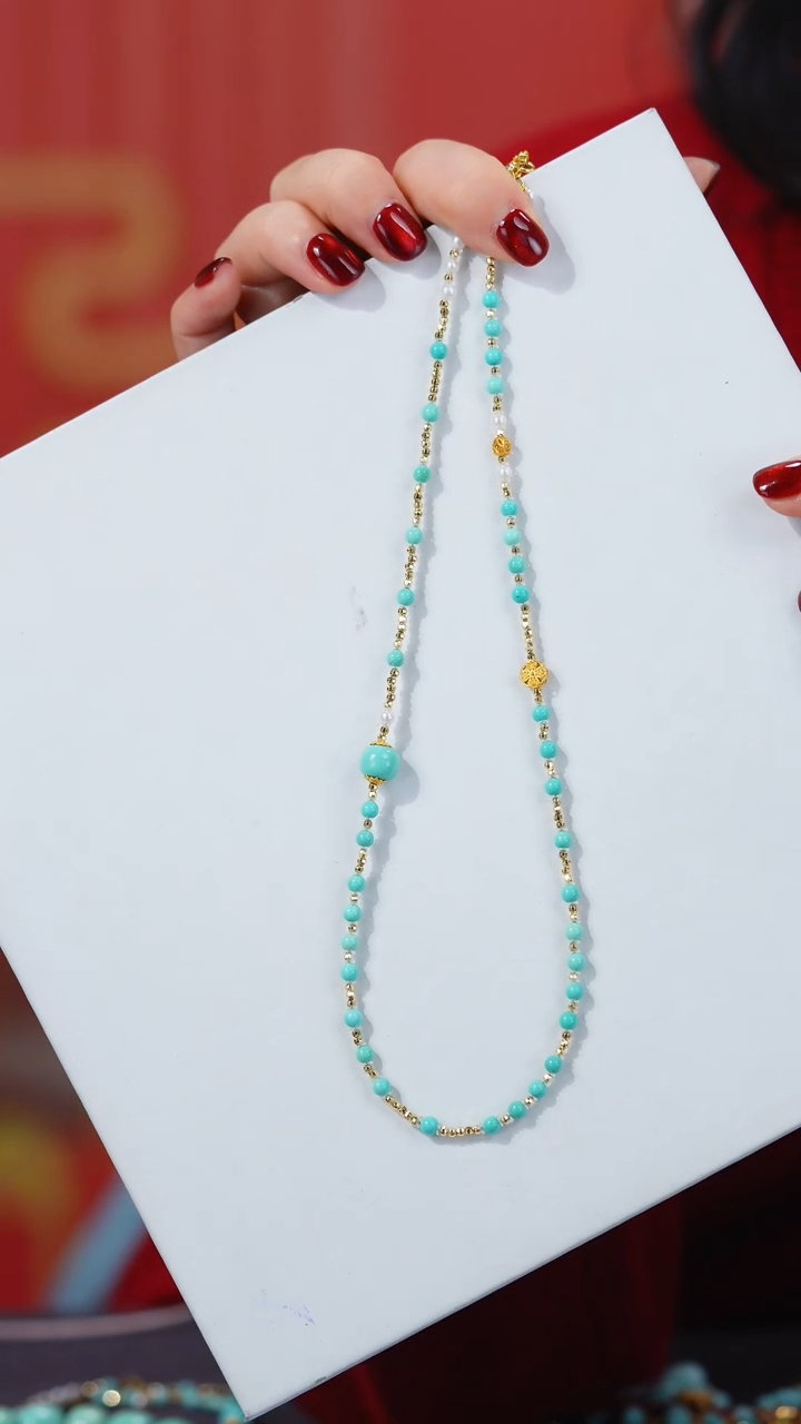 【闪购商品】绿松石项链18K金镶嵌1