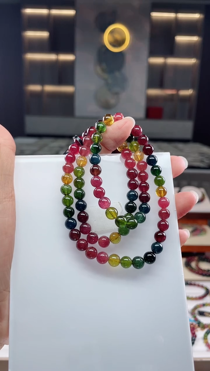 未镶嵌单圈手串碧玺（多样性发一条）Q