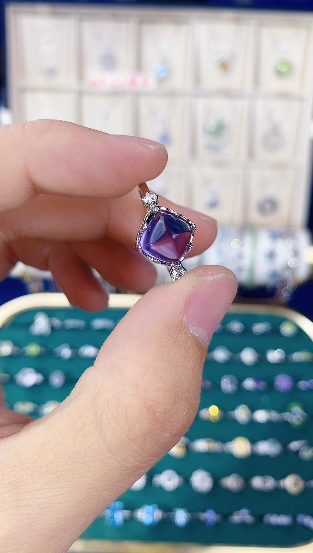 【闪购商品】紫晶戒指银S925镶嵌带证书