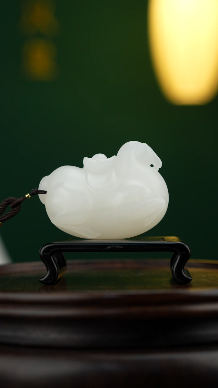 玉【马上有钱】天然玉石手把件