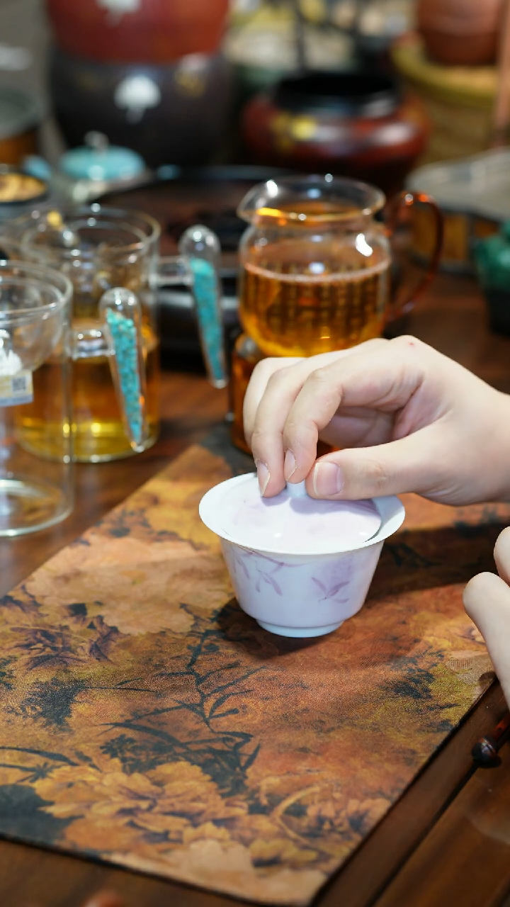 【闪购商品】紫兰花盖碗哈哈哈哈