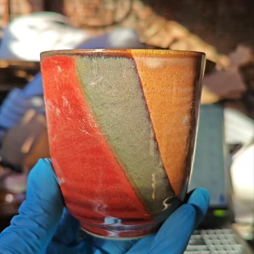 国营老瓷，微瑕介意勿拍，3色茶杯1只