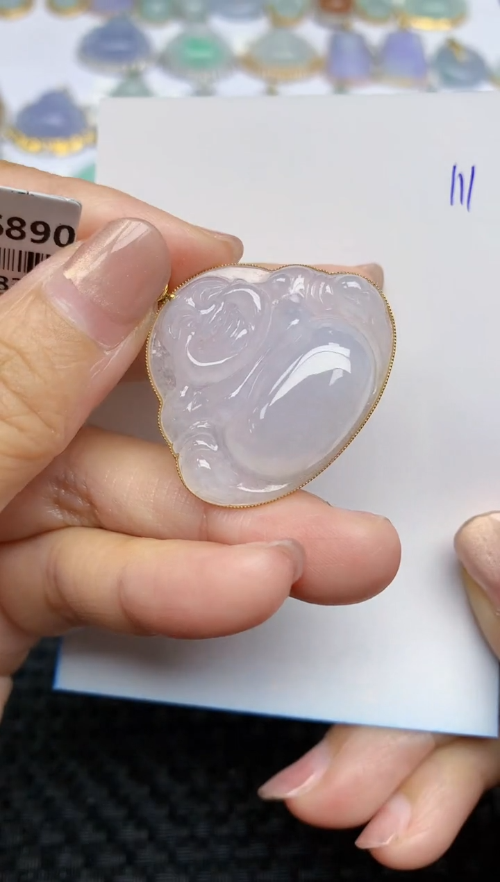 【闪购商品】翡翠颈饰18K金镶嵌天然A货翡翠 111