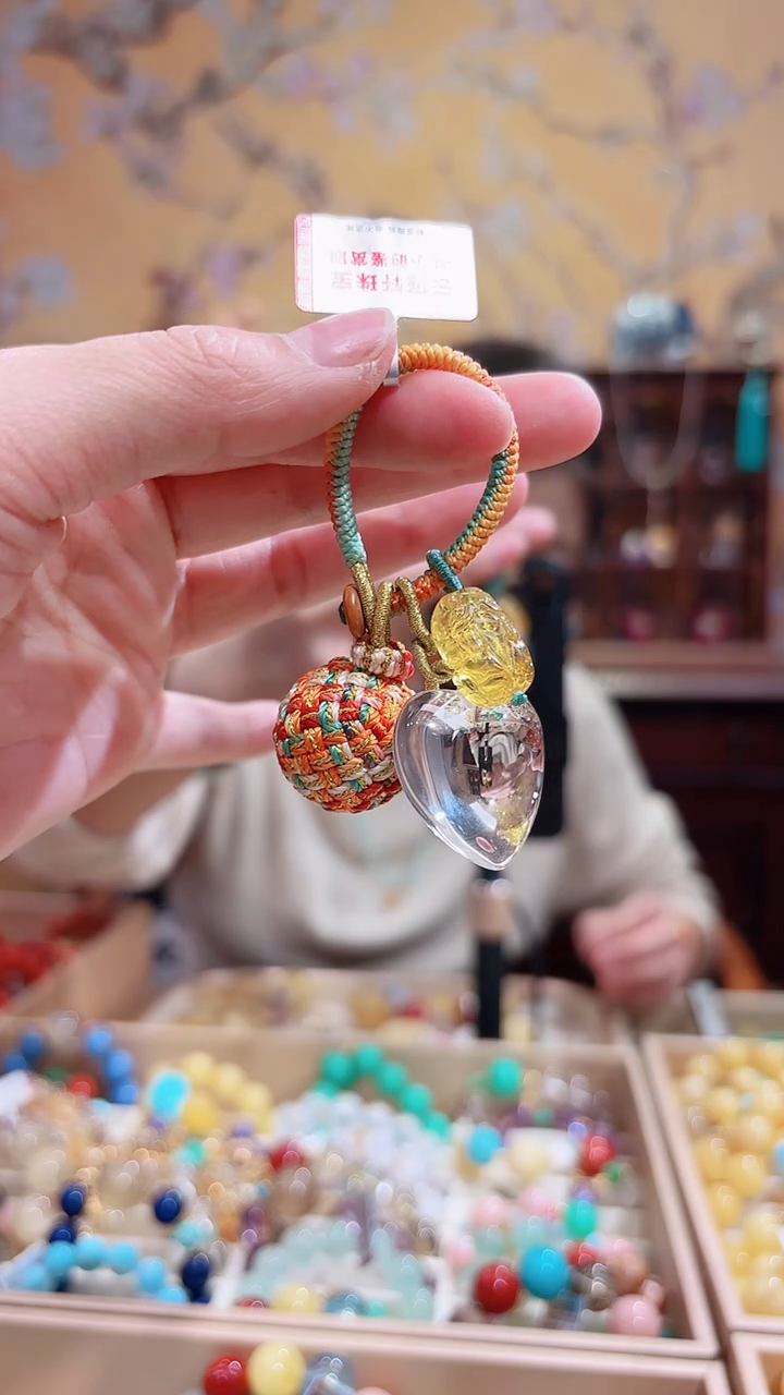 颈饰未镶嵌水晶设计款爱心包包挂钥匙挂