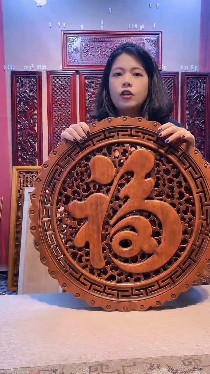 香樟木木雕款58康熙福仿古色