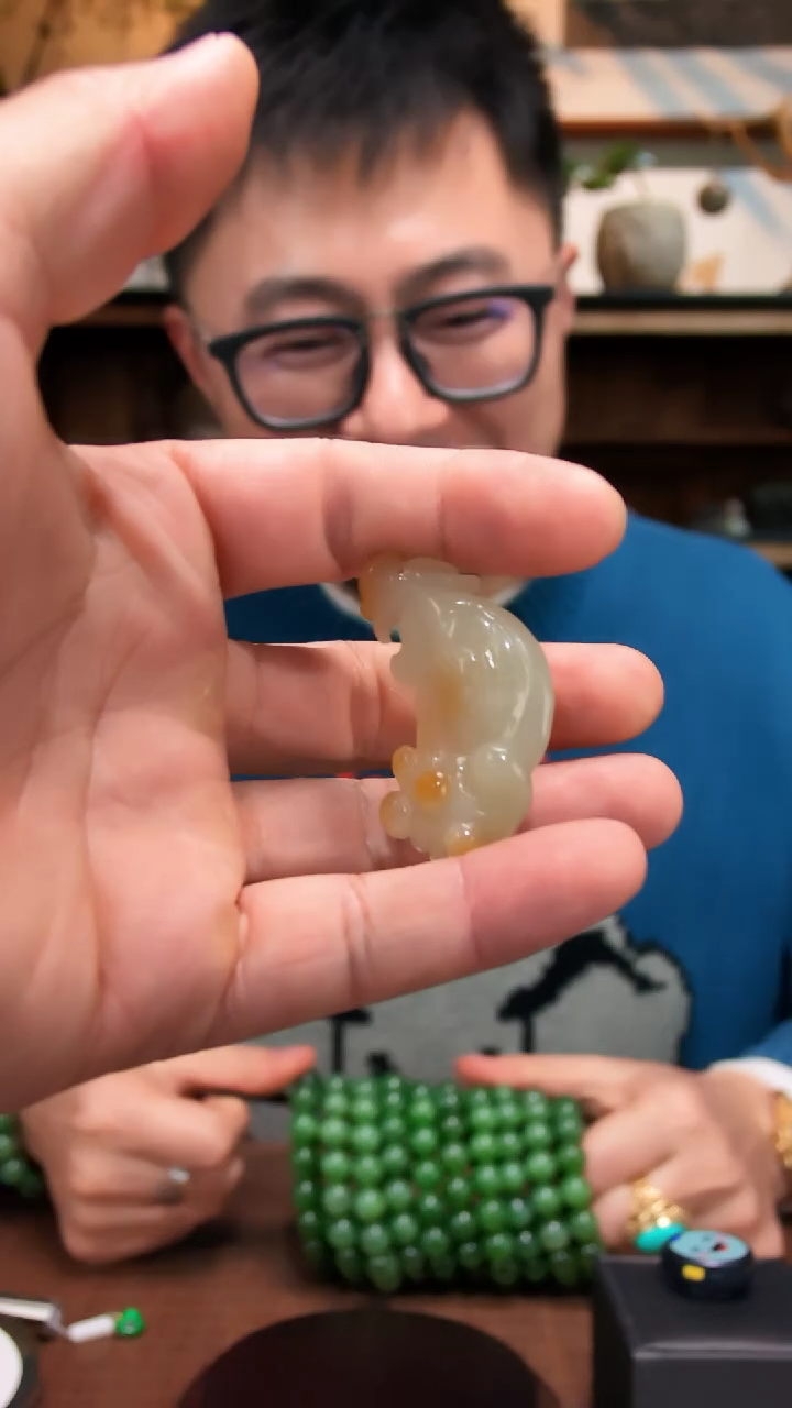 颈饰未镶嵌和田玉和田玉吊坠ZD编绳