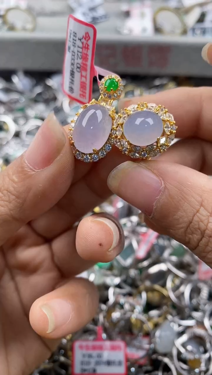 银S925镶嵌戒指翡翠777---9