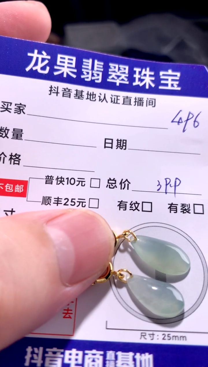 颈饰未镶嵌翡翠水滴496