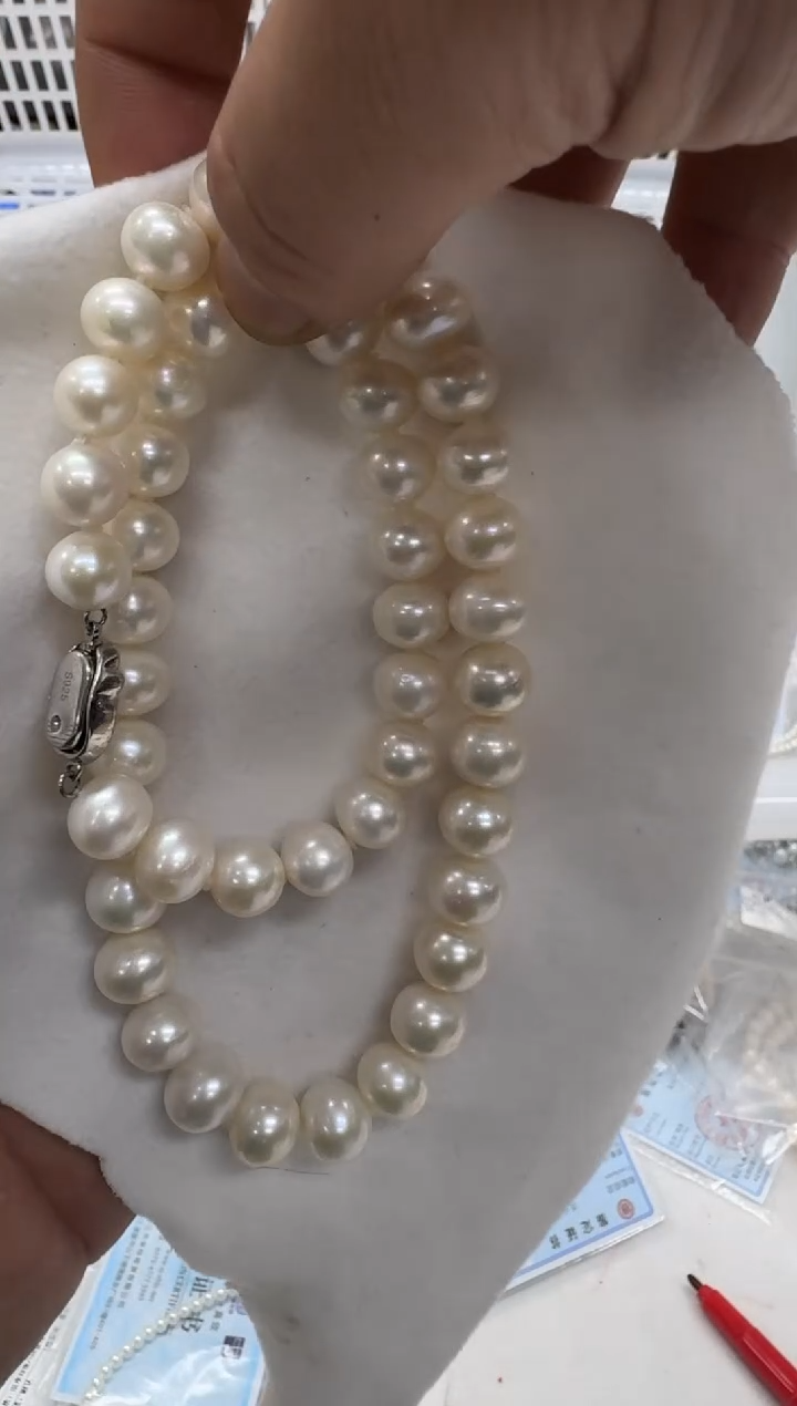 【闪购商品】淡水珍珠项链银S925镶嵌10-11mm