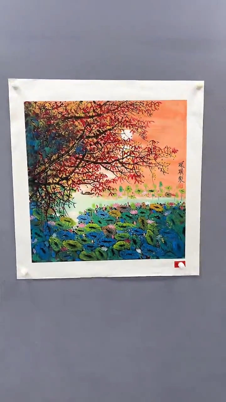 国画杨风顺绘画4pc花鸟紫P