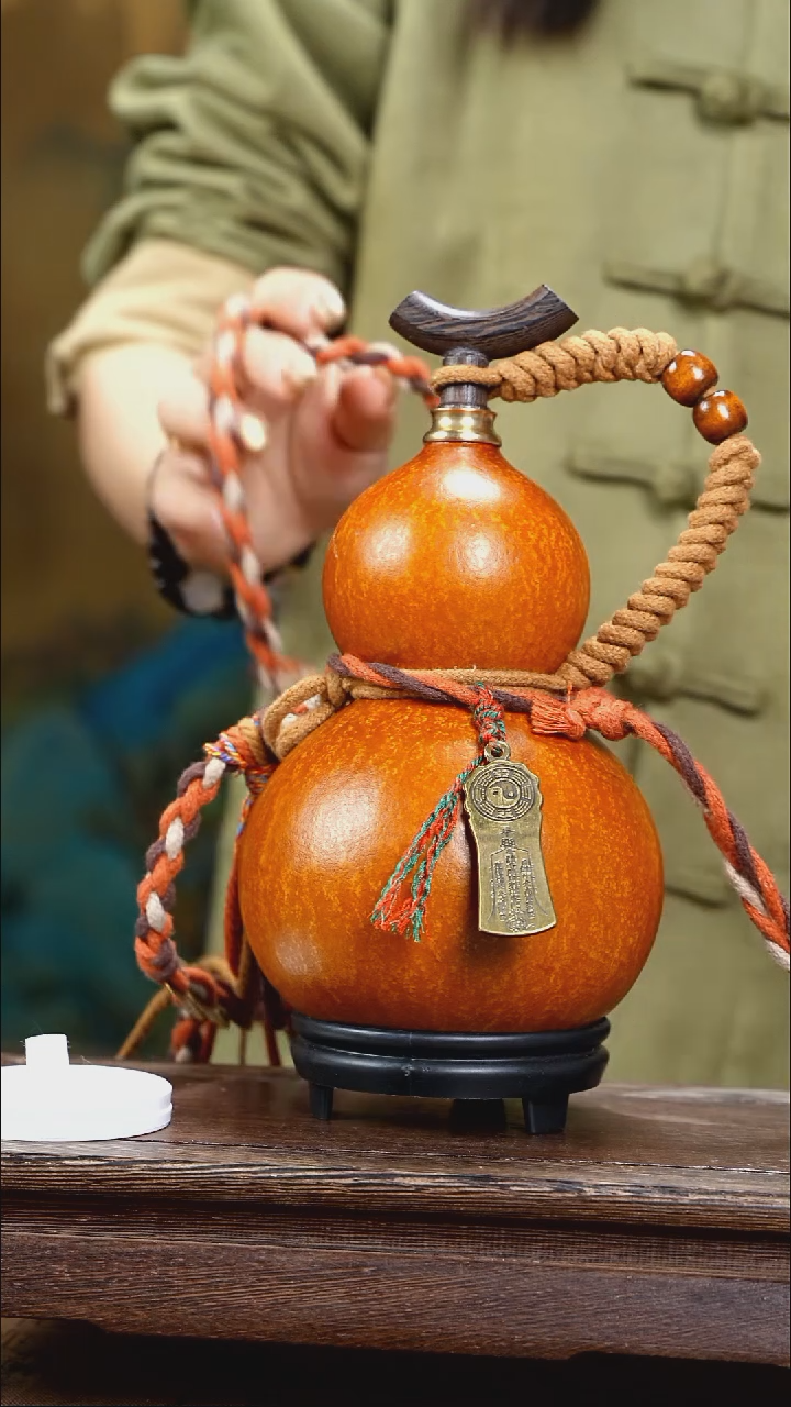 （087）简约藏绳款天然酒葫芦-（一葫一拍）-