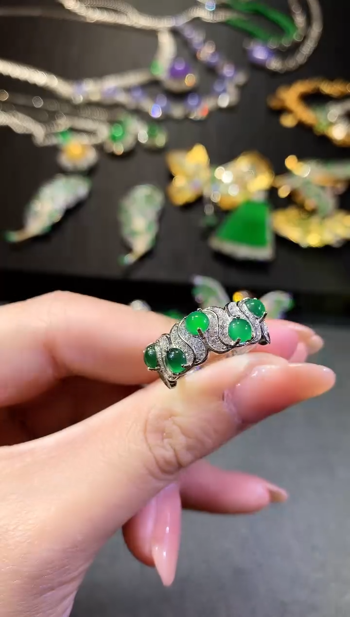【闪购商品】翡翠戒指银S925镶嵌234戒指（多样性发货一件