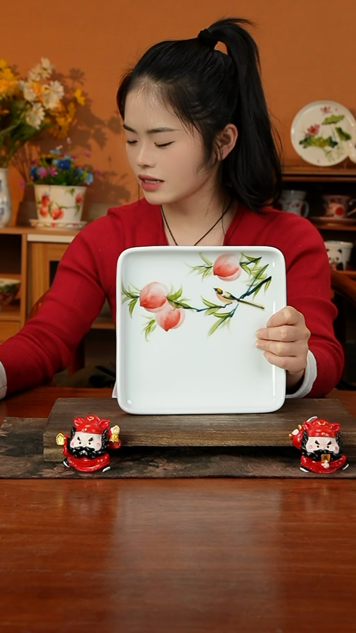 景德镇手绘釉中彩（食品级） 方盘