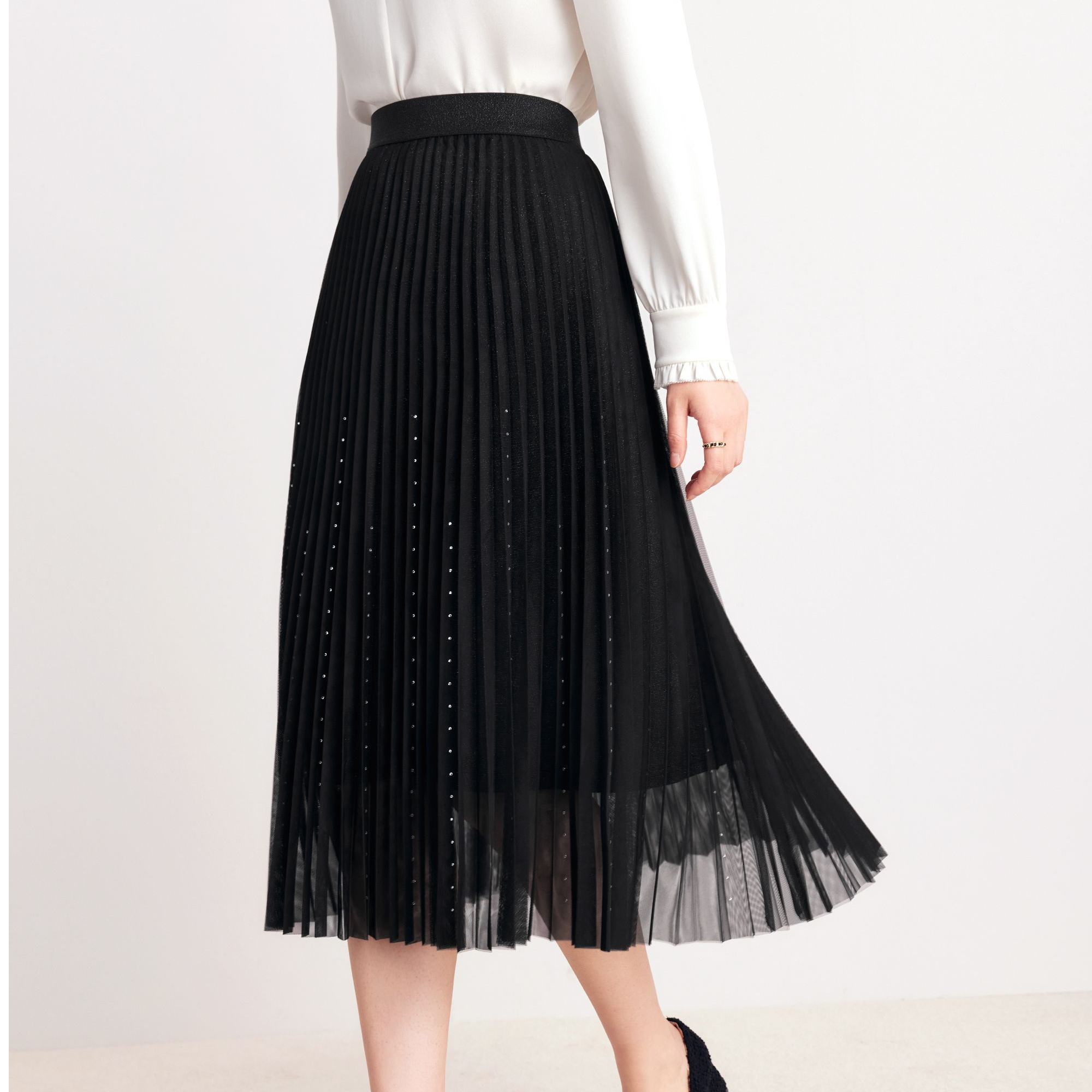 【风吟百褶】珂莱蒂尔商场同款半裙高贵气质遮肚子设计感显瘦半裙