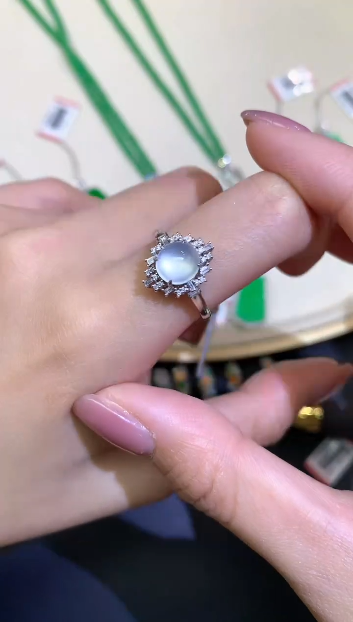 翡翠18K金镶嵌戒指戒指A132|5800