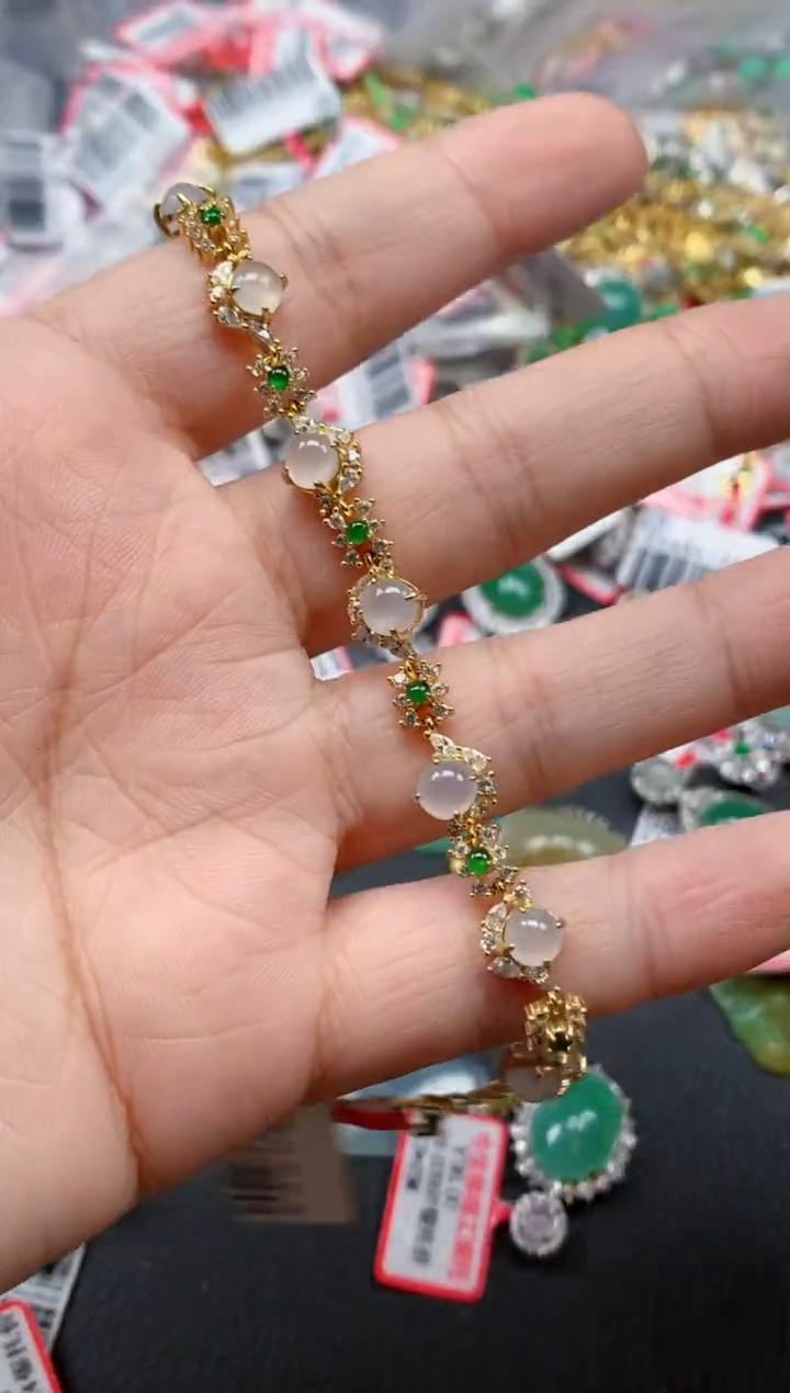 银S925镶嵌戒指翡翠天然A货缅甸翡翠