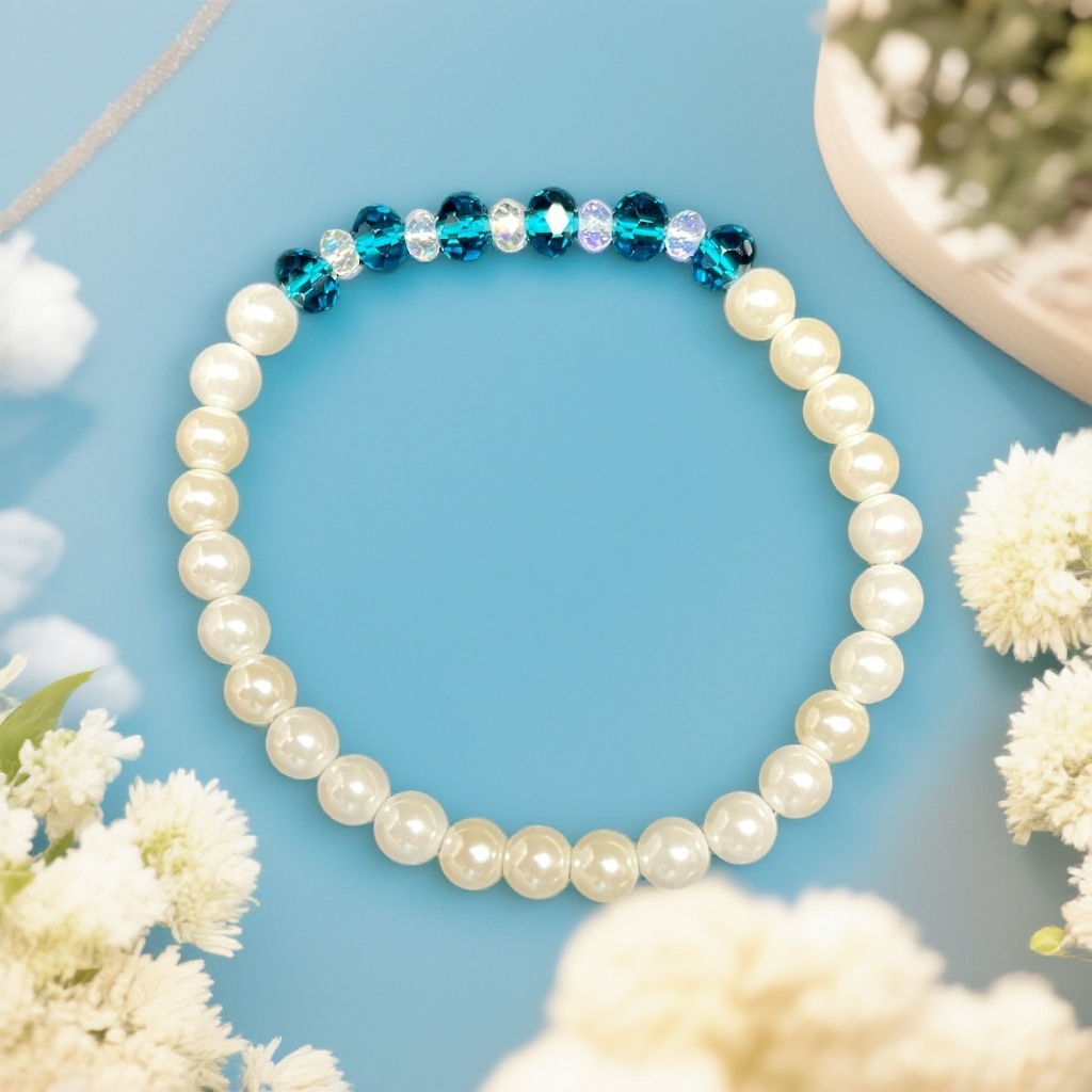 手链 贝珠蓝华子手串--无盒--219