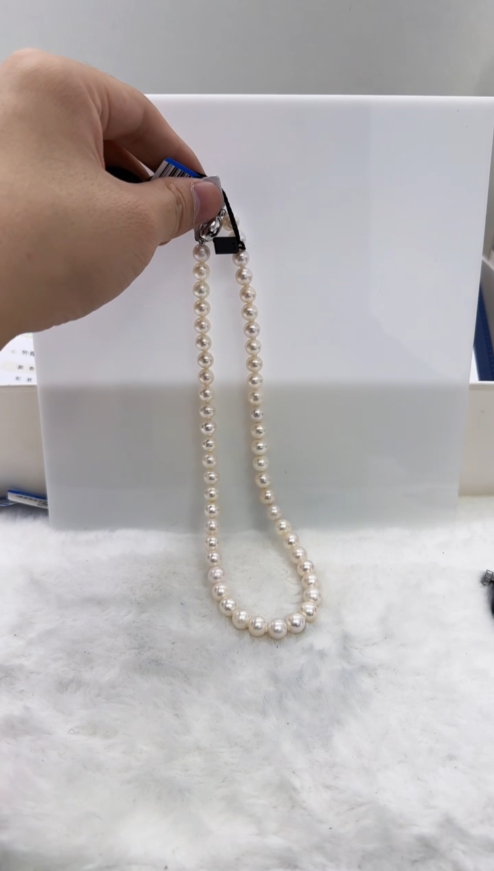 【闪购商品】淡水珍珠DA银S925镶嵌ss138 项链带大证8
